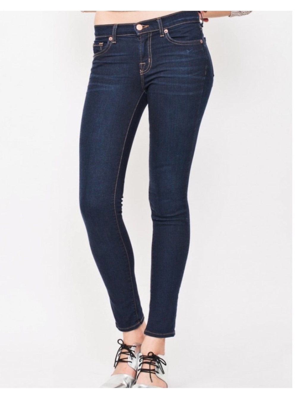 J Brand Maria Ignite Dark Indigo Skinny Jeans Straight Leg Boho SZ 30